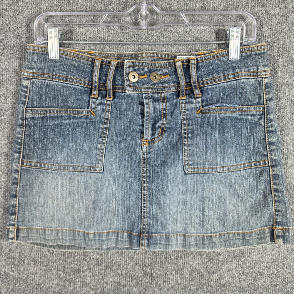 Vintage Paris Blues Micro Mini Skirt Womens Size 5 Y2K Ramie Blend Stretch Denim